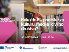 AKADEMIJA EU MOGUĆNOSTI: Kultura, mediji i civilno društvo – prijavite se do 27. septembra